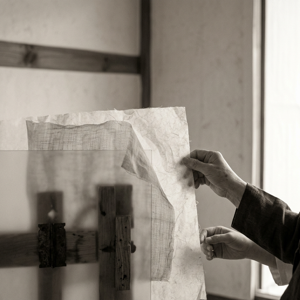 Monochromatic image of layered translucent materials slightl